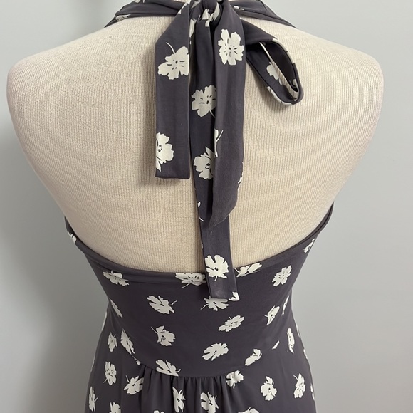 Boden St Lucia Grey Floral Jersey Halter Dress - Picture 5 of 8